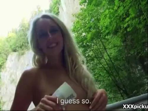 Amateur euro teen suck dick for money to foreign tourist at the road 16
